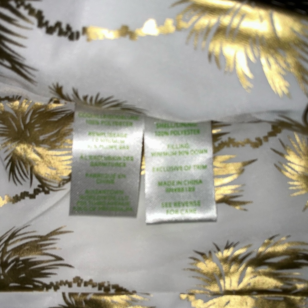 Lilly Pulitzer NWT Layli Masterpiece Puffer Gold Desert Palm Graphic $278 - Picture 10 of 16